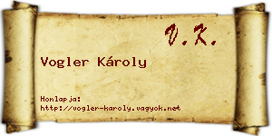 Vogler Károly névjegykártya